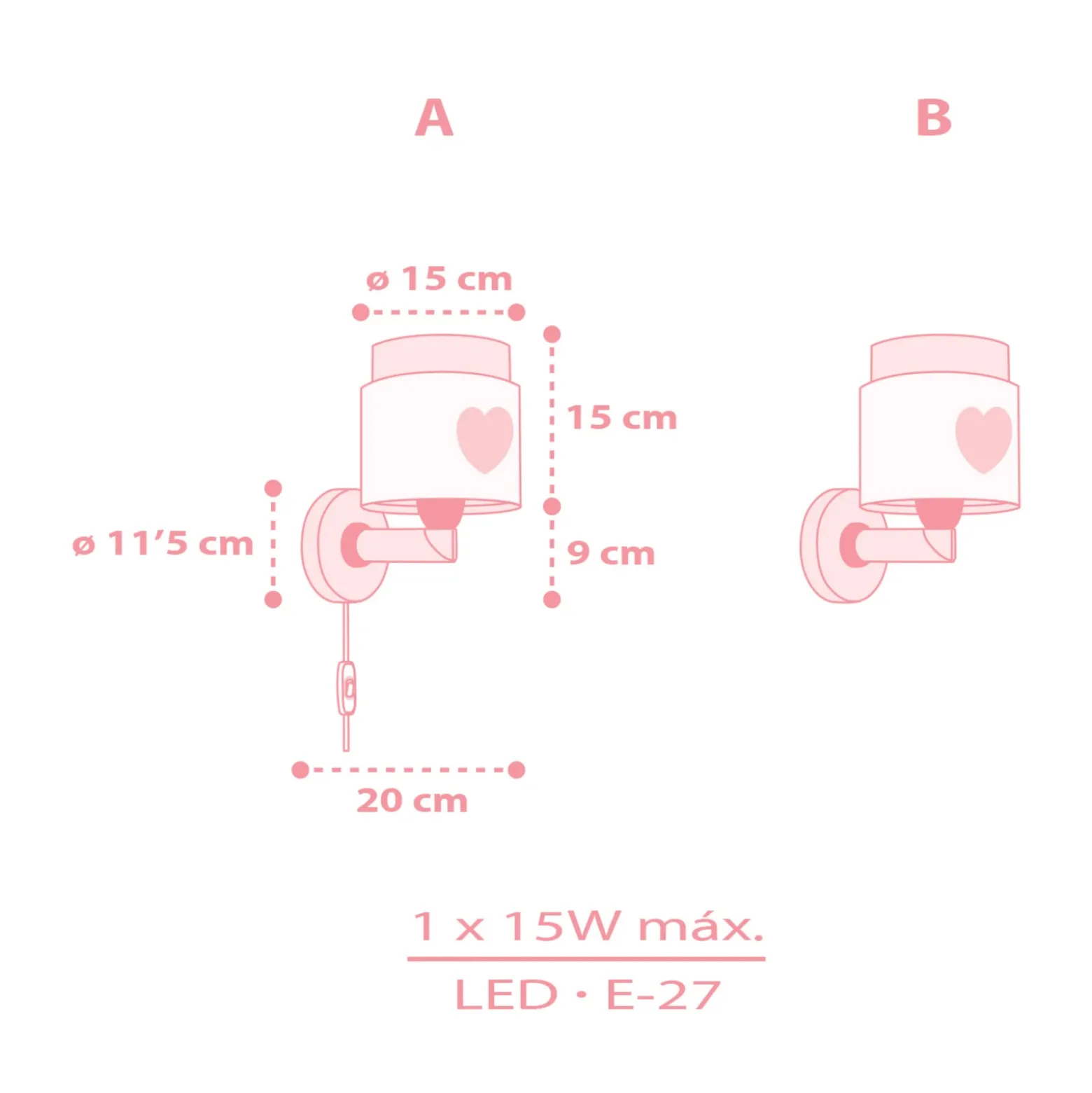 Dalber Baby Dreams aplique con enchufe, rosa