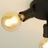 Dance downlight de techo, 3 luces, negro, metal, E27, Ø 30 cm