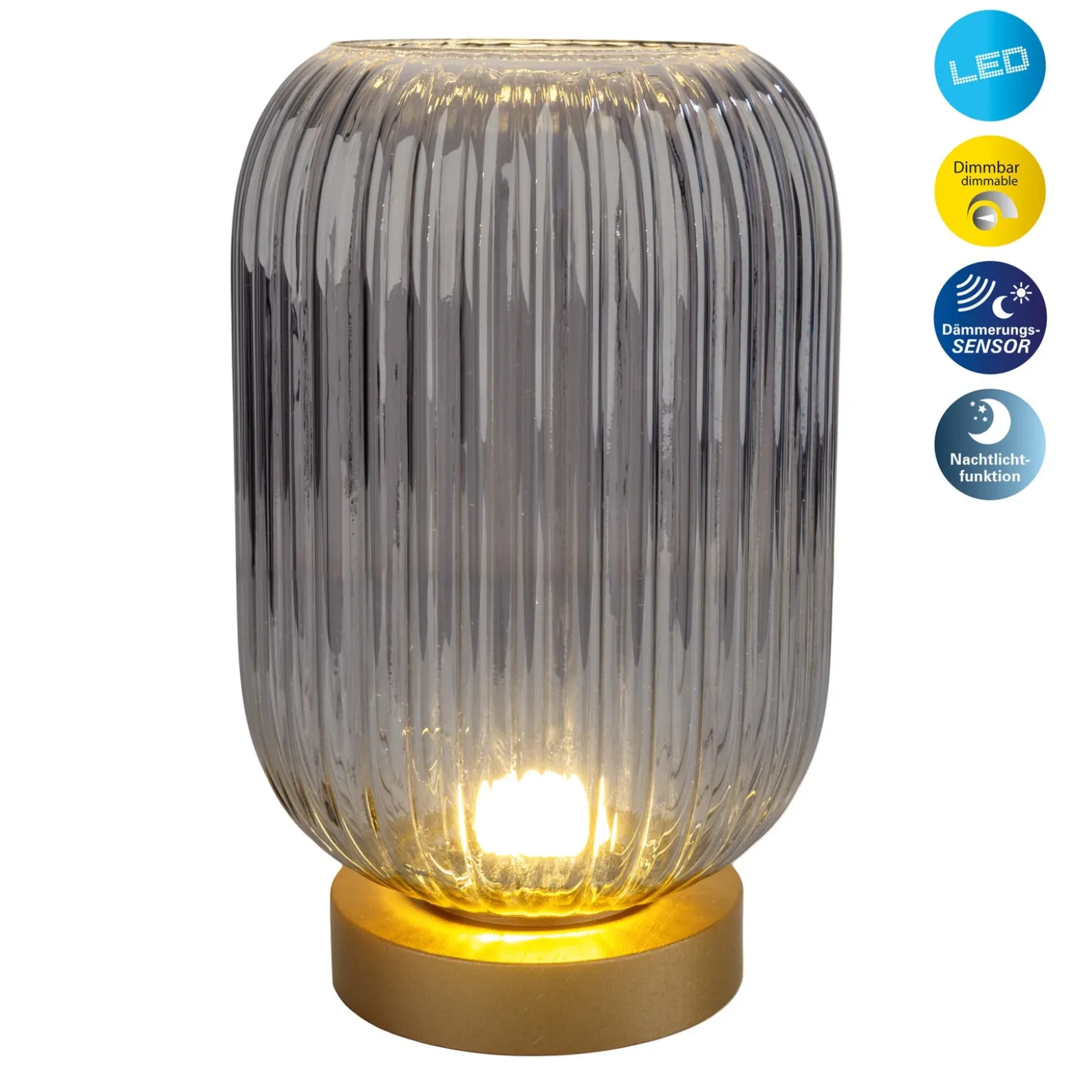 De mesa decorativa LED 5305558 batería gris humo