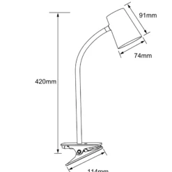 De mesa de pinza LED Adda blanco 3 pasos atenuable