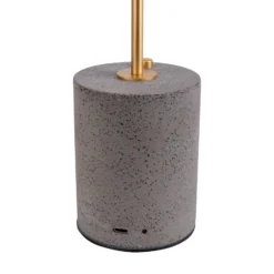 De mesa LED Seta, batería, cemento, pantalla negro