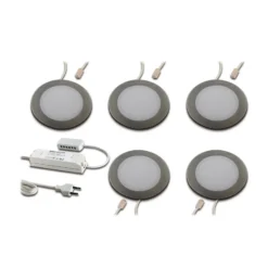 De mueble empotrada LED FAR 58 acero 5ud 3W 4.000K