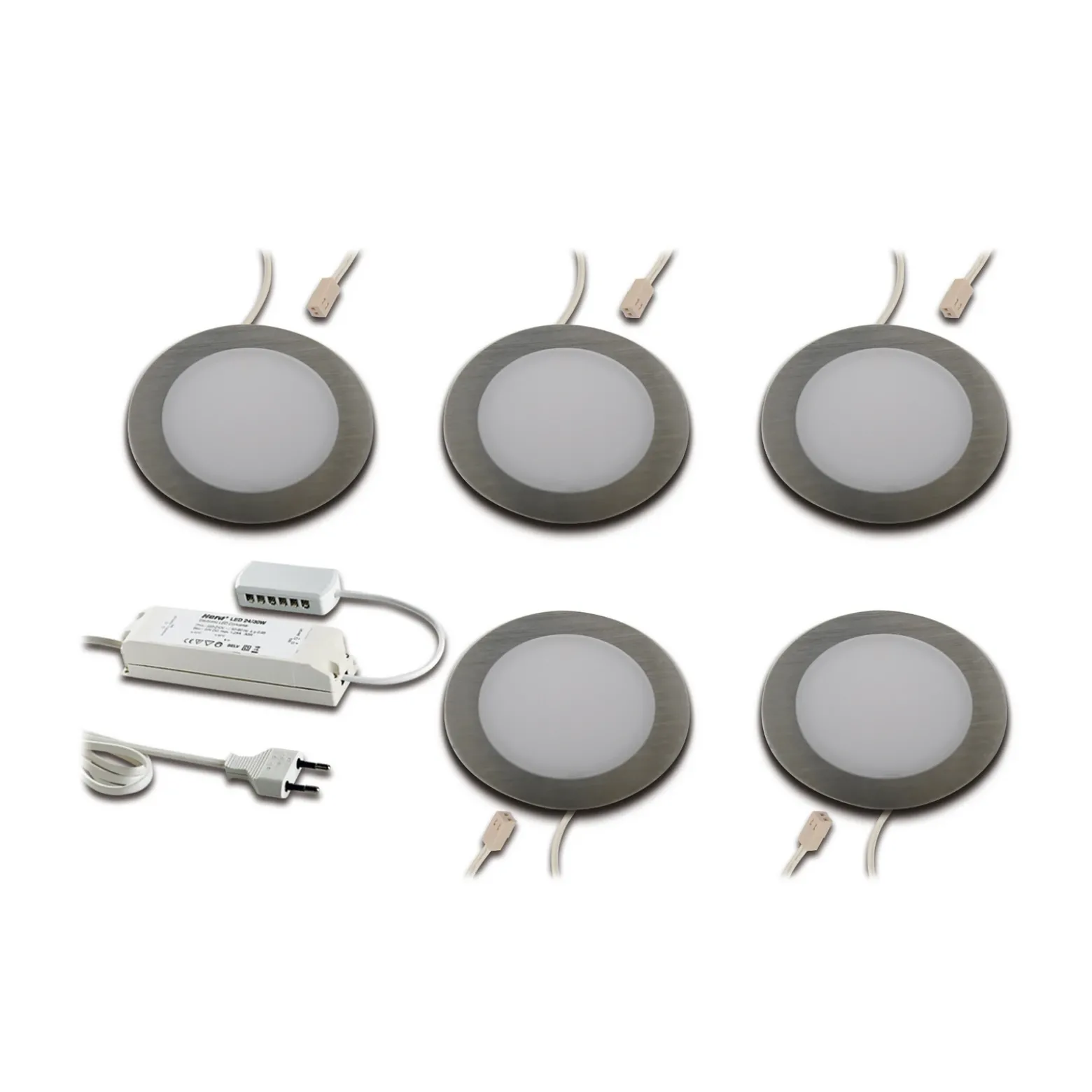 De mueble empotrada LED FAR 58 acero 5ud 3W 4.000K