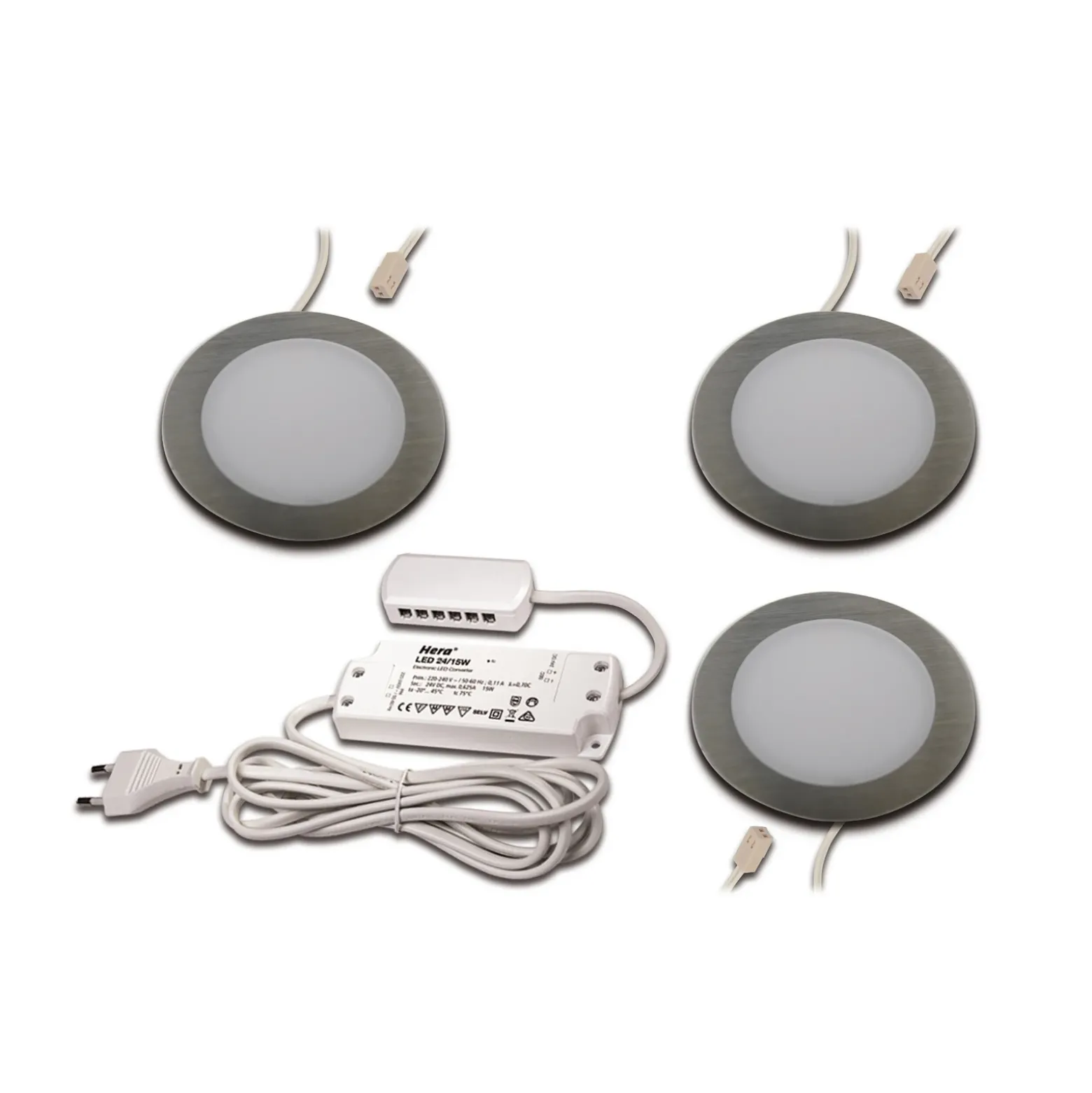 De mueble empotrada LED FAR 58 acero 3ud 3W 3.000K