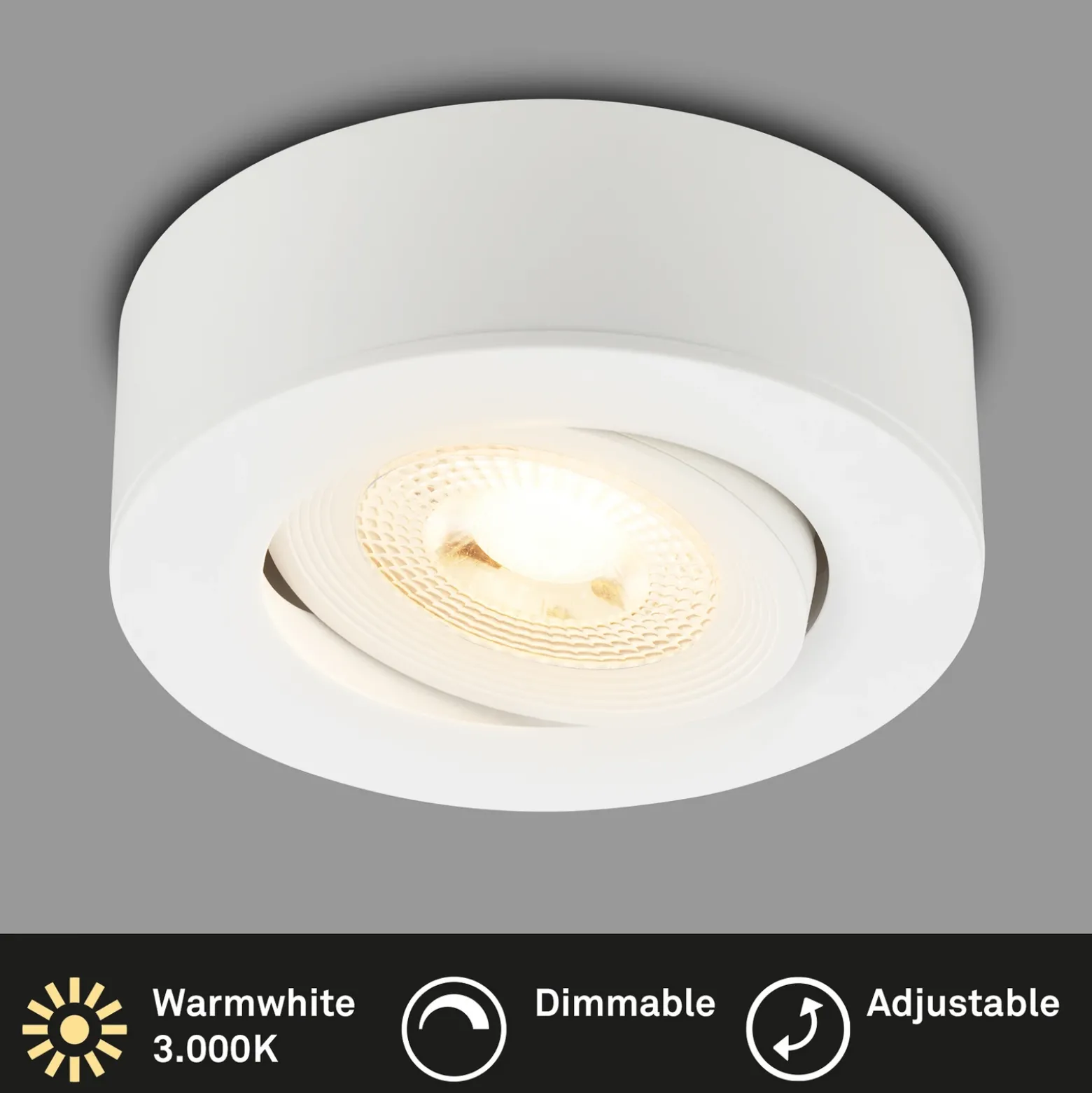 Desi lámpara empotrable LED, blanco, Ø9cm, atenuable, 3000K