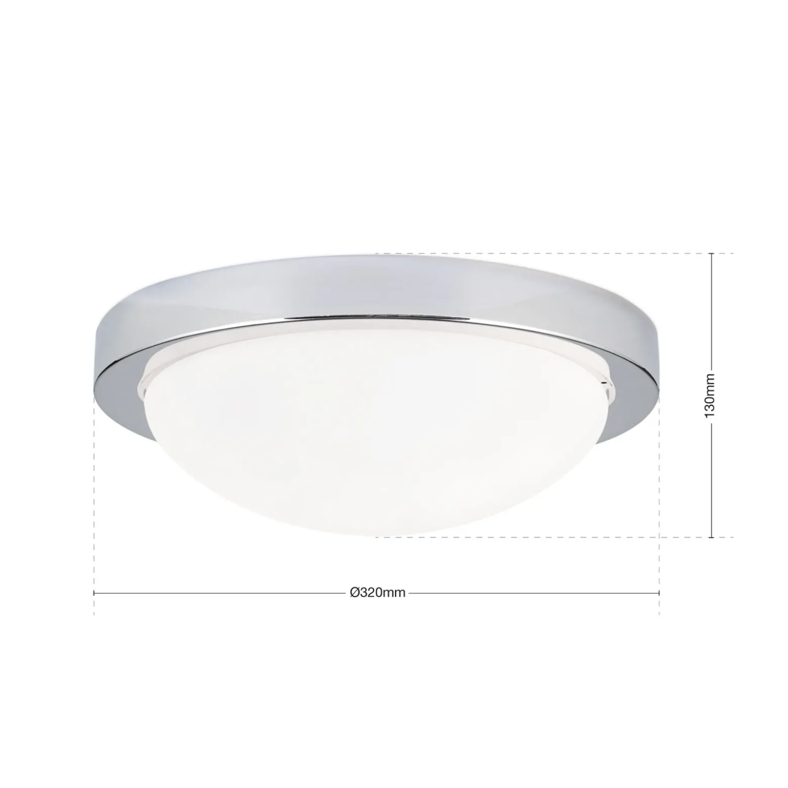 Discreto plafón MINEA de 32 cm, cromo