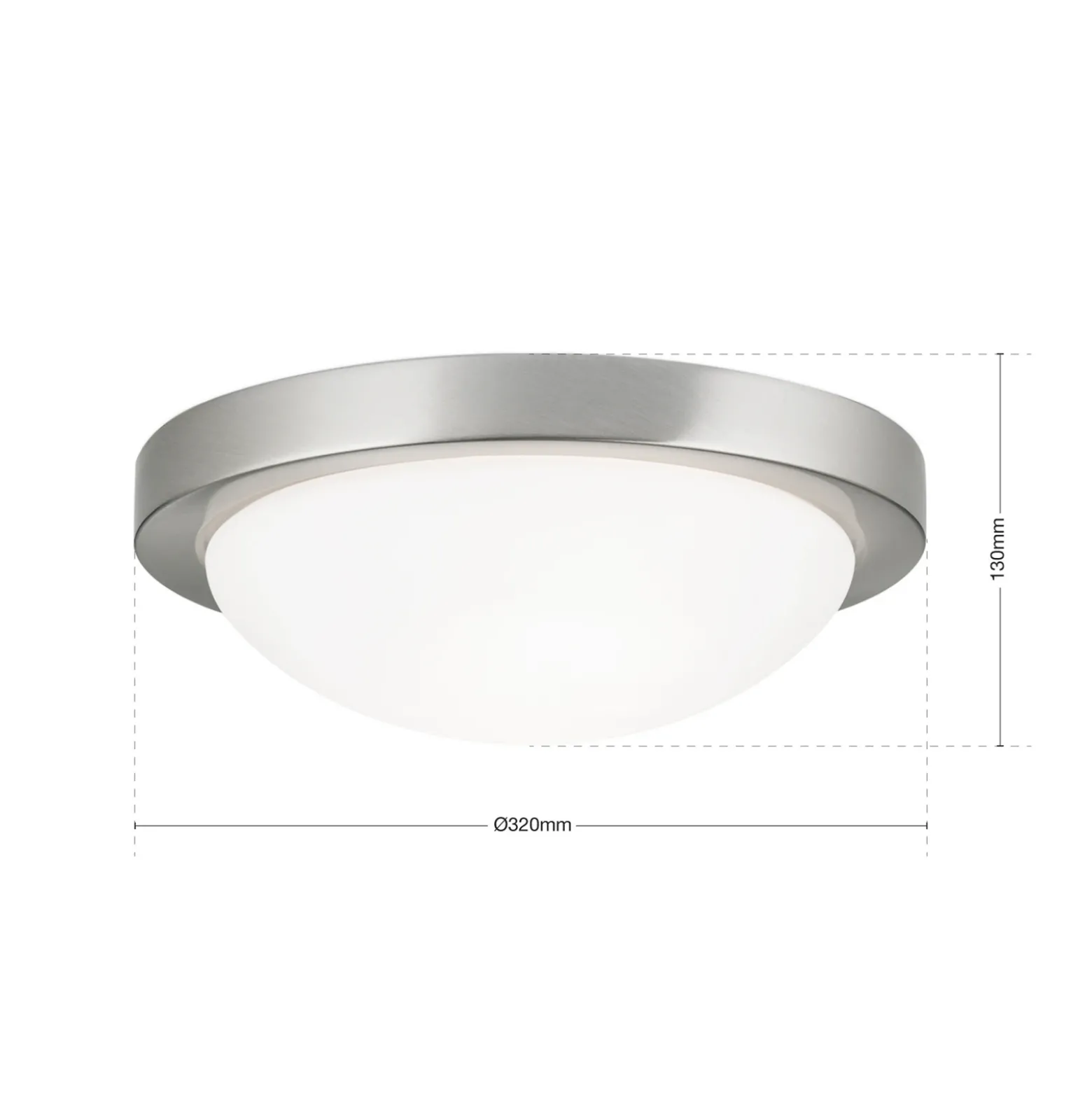 Discreto plafón MINEA de 32 cm, níquel