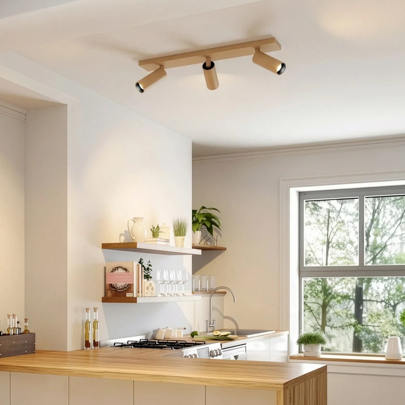 Downlight Arcchio Brinja Slim, café, 3 luces, GU10 MR11