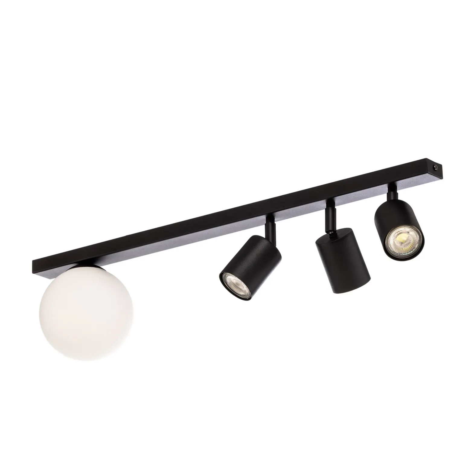 Downlight Baster 4, acero, 4 luces, 3 focos, esfera