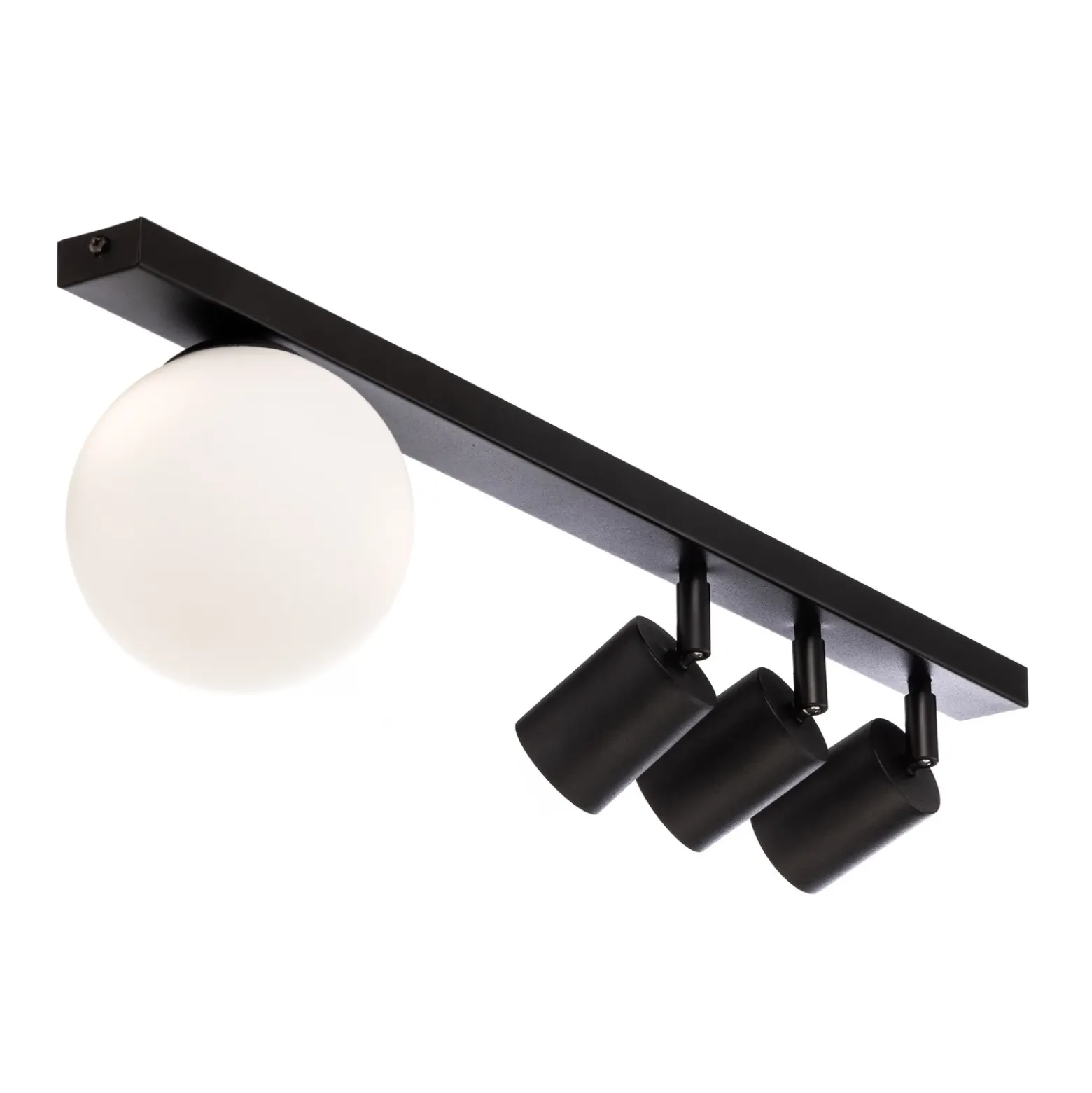 Downlight Baster 4, acero, 4 luces, 3 focos, esfera