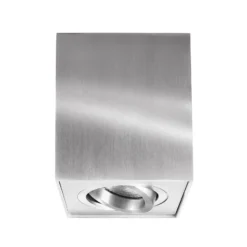 Downlight Bengala angular, plateado, aluminio, GU10, orientable