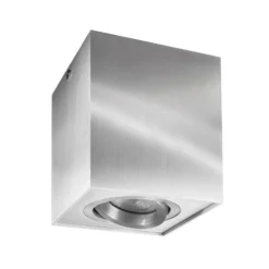 Downlight Bengala angular, plateado, aluminio, GU10, orientable
