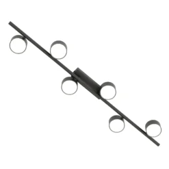 Downlight Bet, longitud 100 cm, negro, metal, 6 luces.