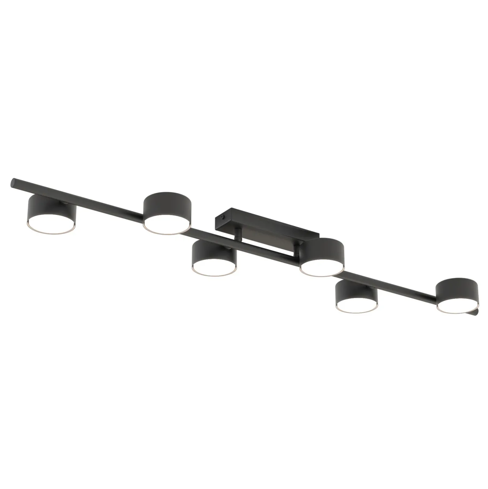 Downlight Bet, longitud 100 cm, negro, metal, 6 luces.