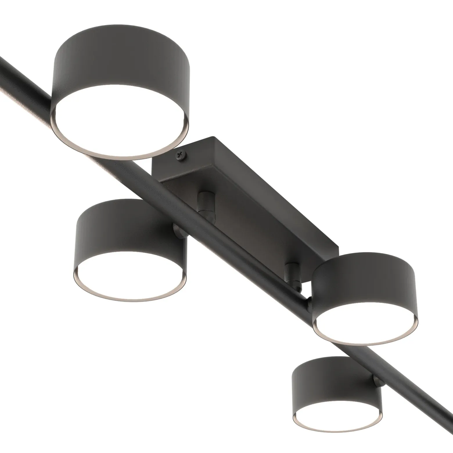 Downlight Bet, longitud 100 cm, negro, metal, 6 luces.