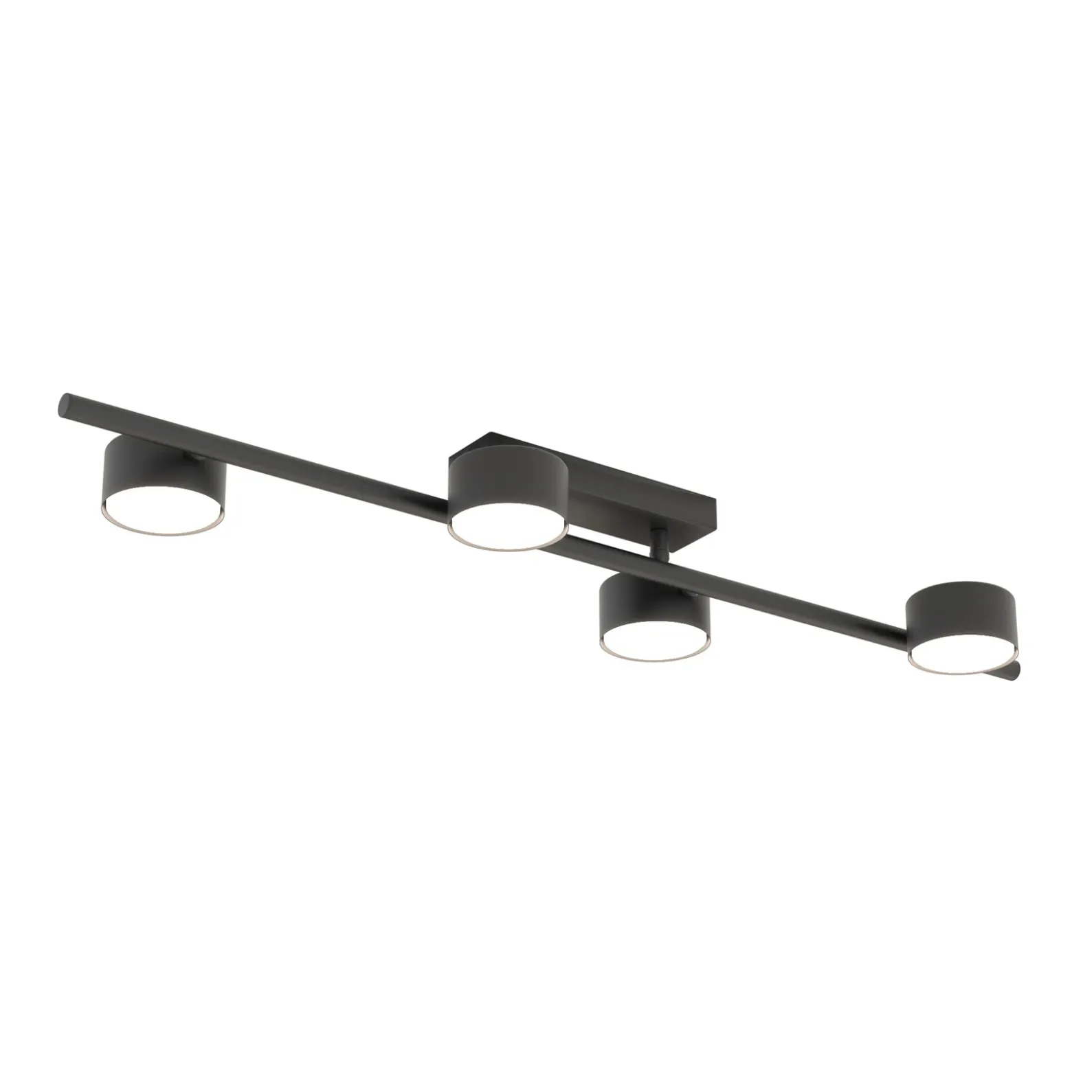 Downlight Bet, longitud 80 cm, negro, metal, 4 luces.
