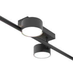 Downlight Bet, longitud 80 cm, negro, metal, 4 luces.