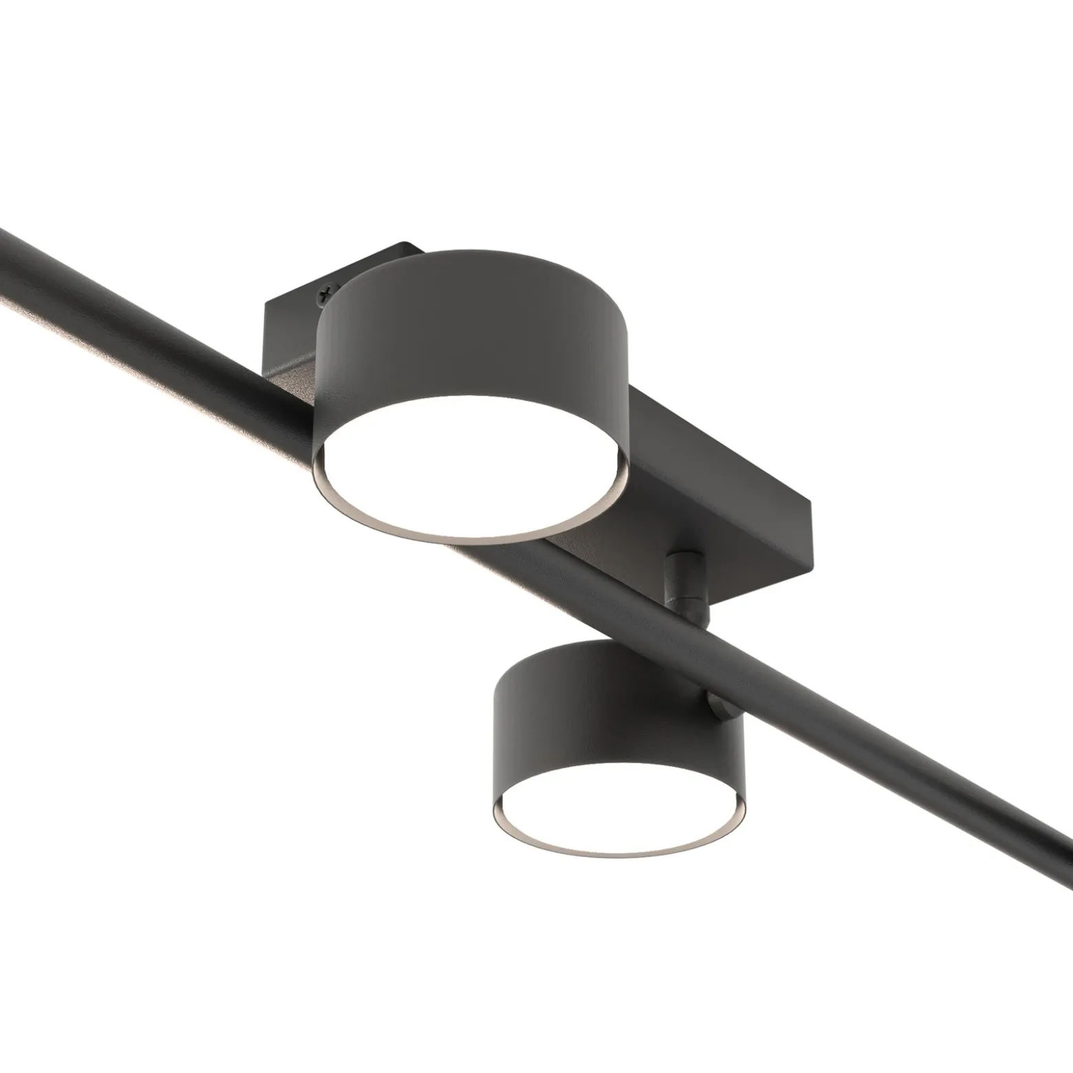 Downlight Bet, longitud 80 cm, negro, metal, 4 luces.