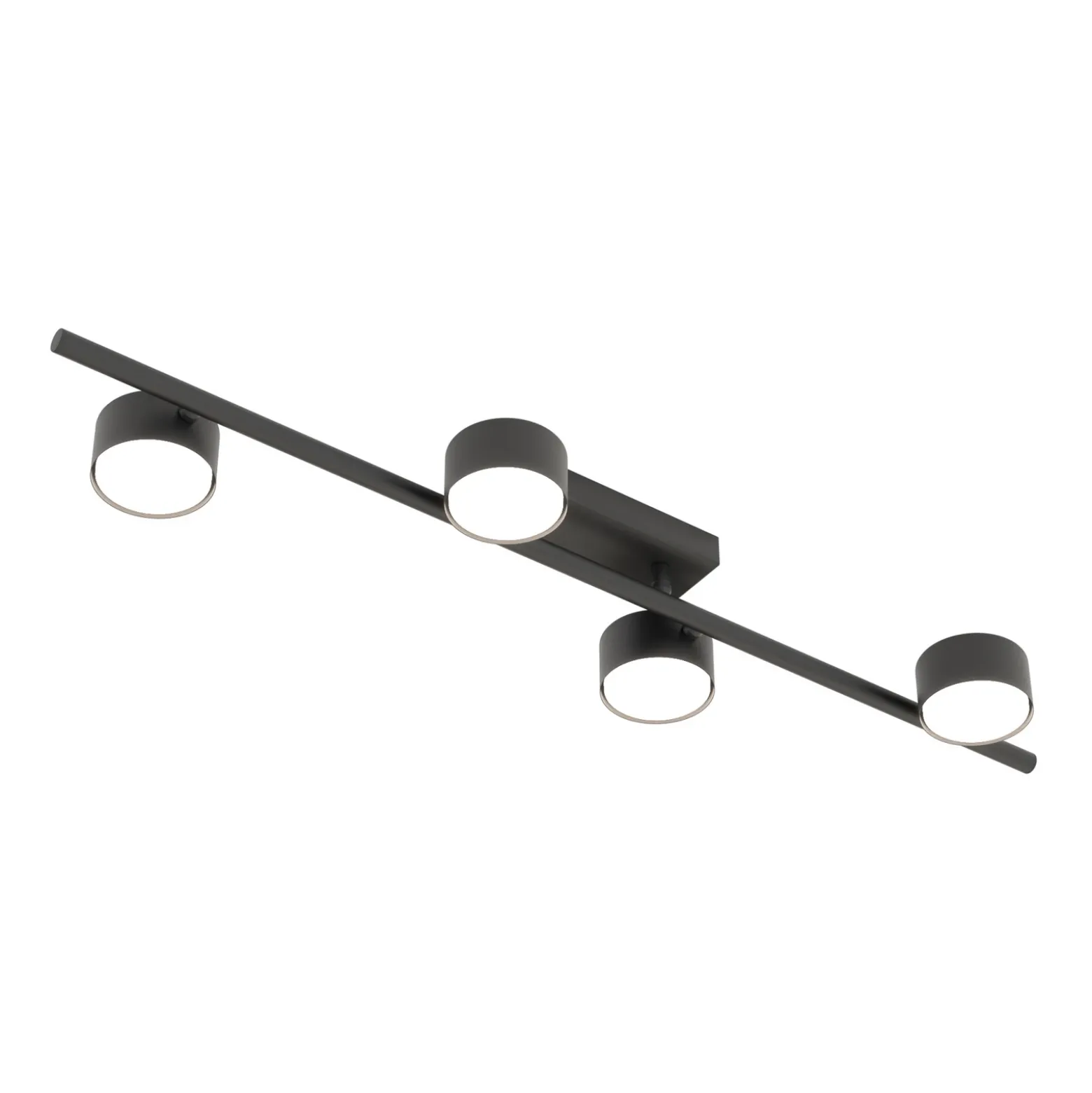Downlight Bet, longitud 80 cm, negro, metal, 4 luces.