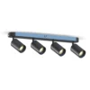 Downlight Calex GU10, negro, longitud 49 cm, 4 luces, metal