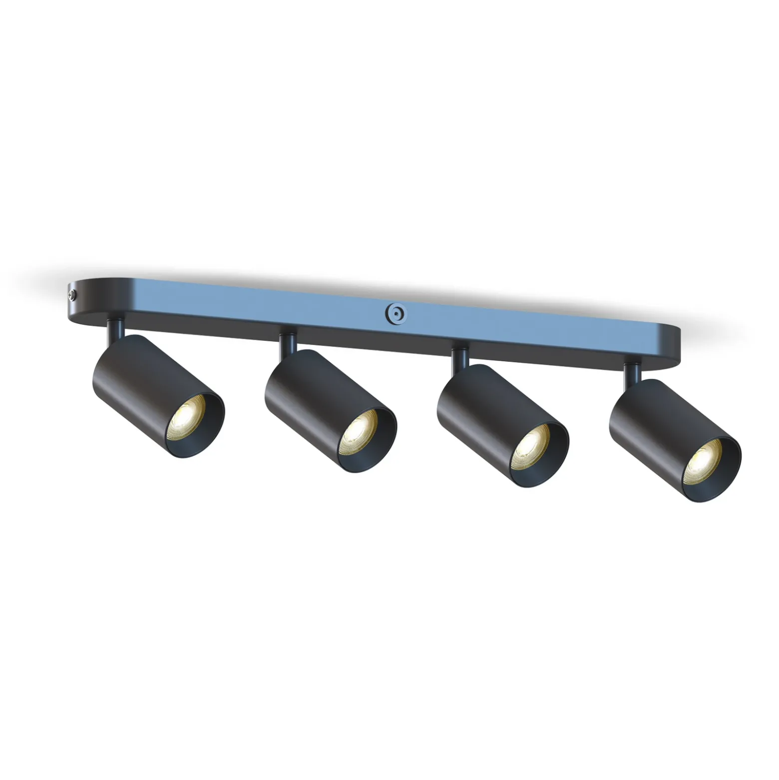 Downlight Calex GU10, negro, longitud 49 cm, 4 luces, metal