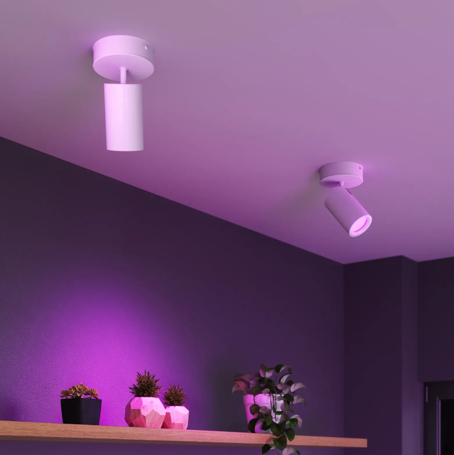 Downlight Calex Smart, blanco, Ø 10 cm, 1 luz, GU10-LED RGBW
