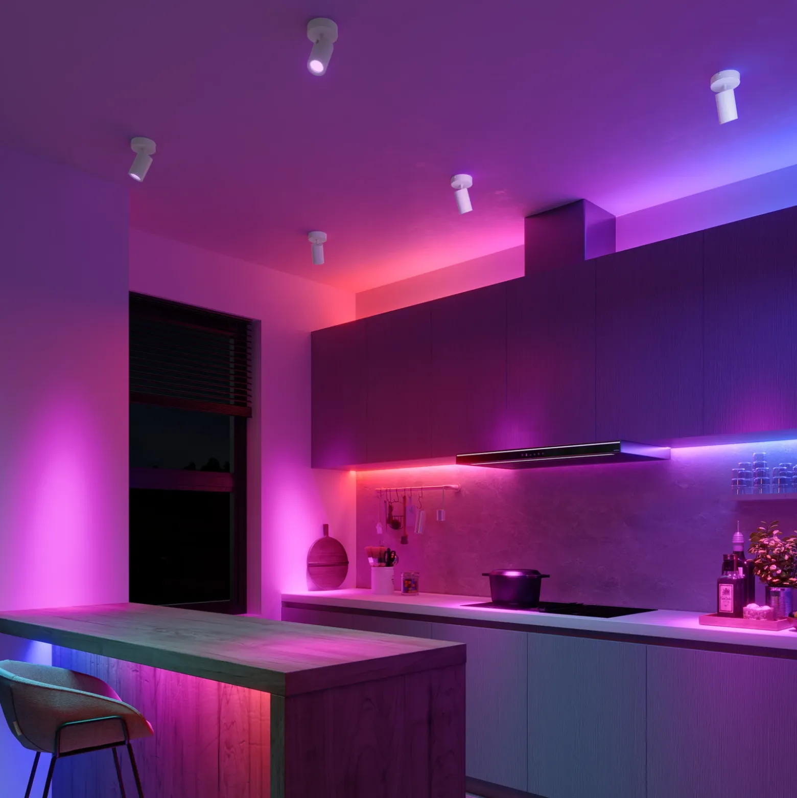 Downlight Calex Smart, blanco, Ø 10 cm, 1 luz, GU10-LED RGBW