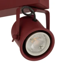 Downlight Canico, 3 luces, rojo