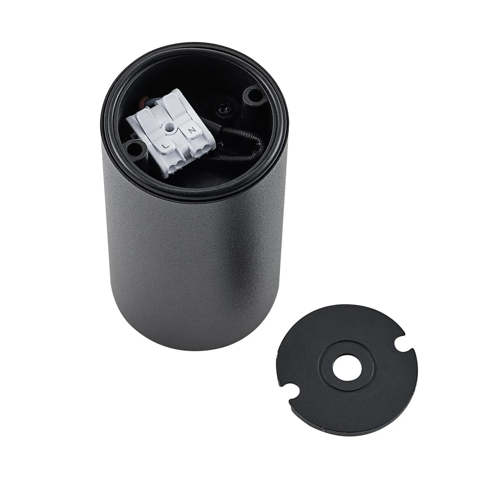 Downlight CAN, negro, IP44, Ø 6 cm, metal, GU10