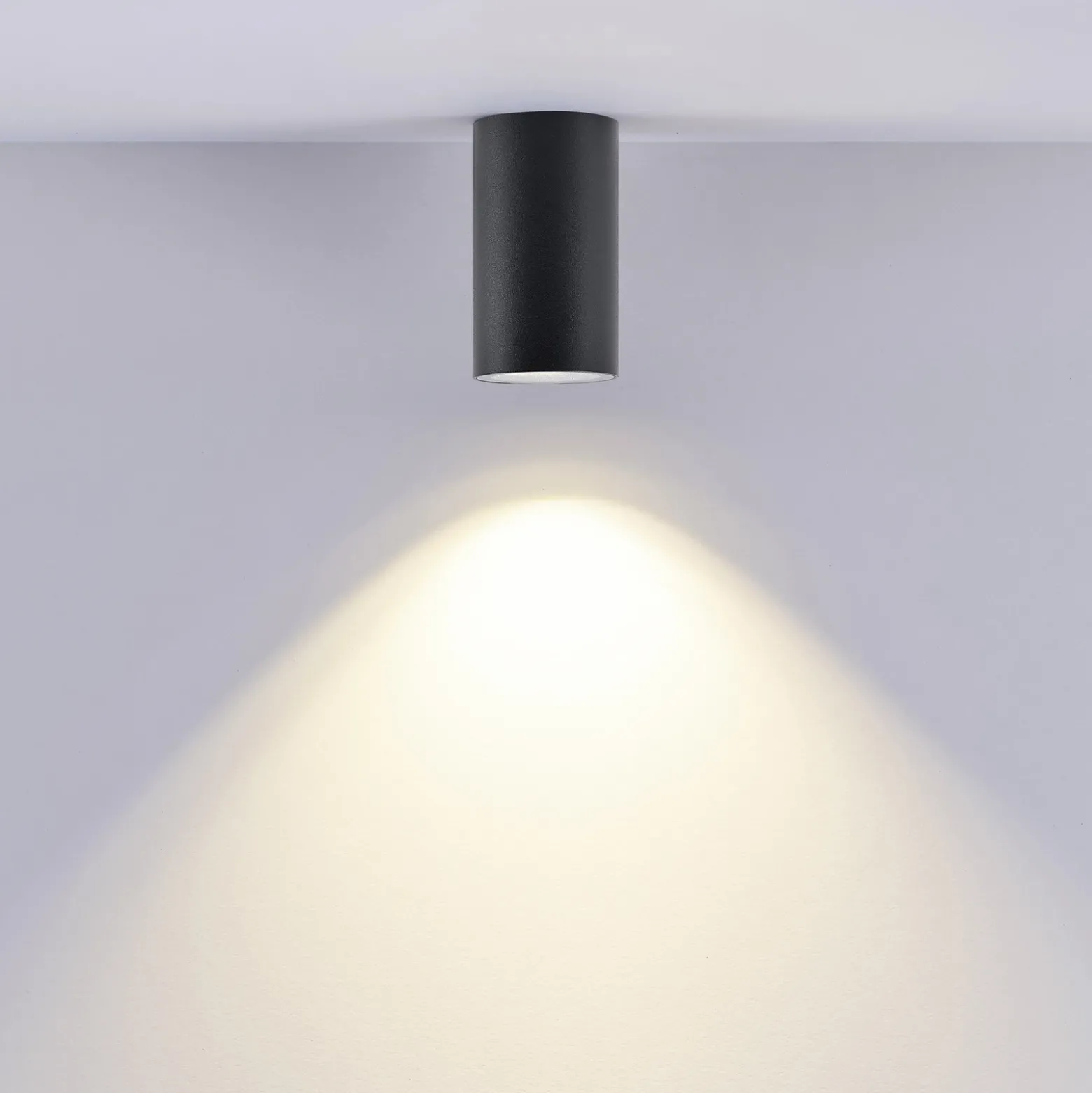 Downlight CAN, negro, IP44, Ø 6 cm, metal, GU10