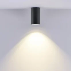 Downlight CAN, negro, IP44, Ø 6 cm, metal, GU10