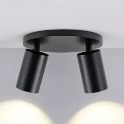 Downlight CAN TILT, negro, Ø 20 cm, 2 luces metal GU10