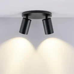 Downlight CAN TILT, negro, Ø 20 cm, 2 luces metal GU10