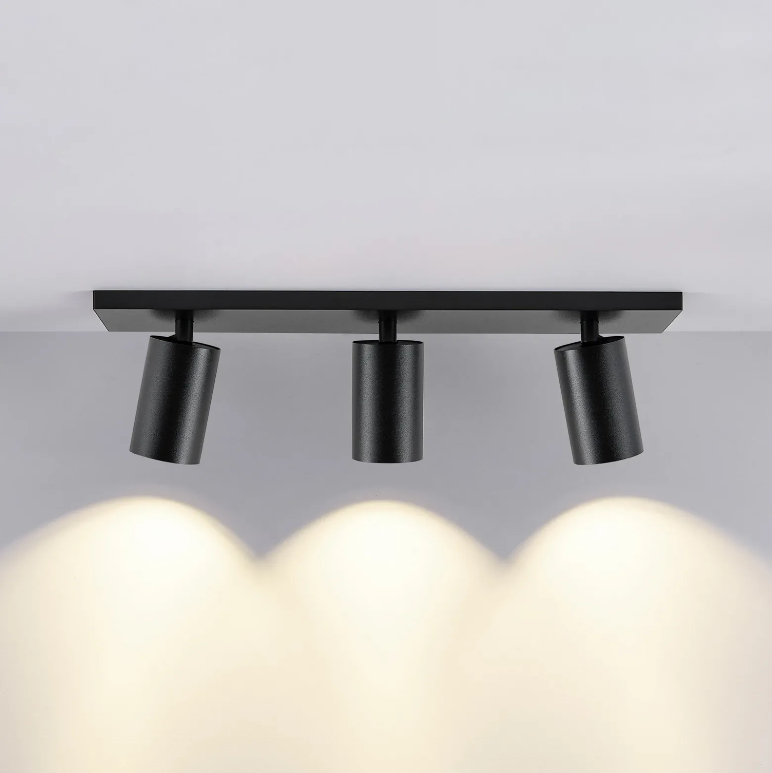 Downlight CAN TILT, negro, 48 x 9 cm, 3 luces, metal GU10