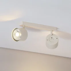 Downlight Chloe, color crema, 2 luces, orientable, GU10