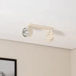 Downlight Chloe, color crema, 2 luces, orientable, GU10