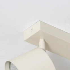Downlight Chloe, color crema, 2 luces, orientable, GU10