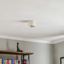 Downlight Chloe color crema, metal, 9 cm de altura, orientable, GU10