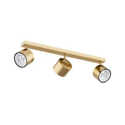 Downlight Chloe orientable, 3 luces, acero color latón