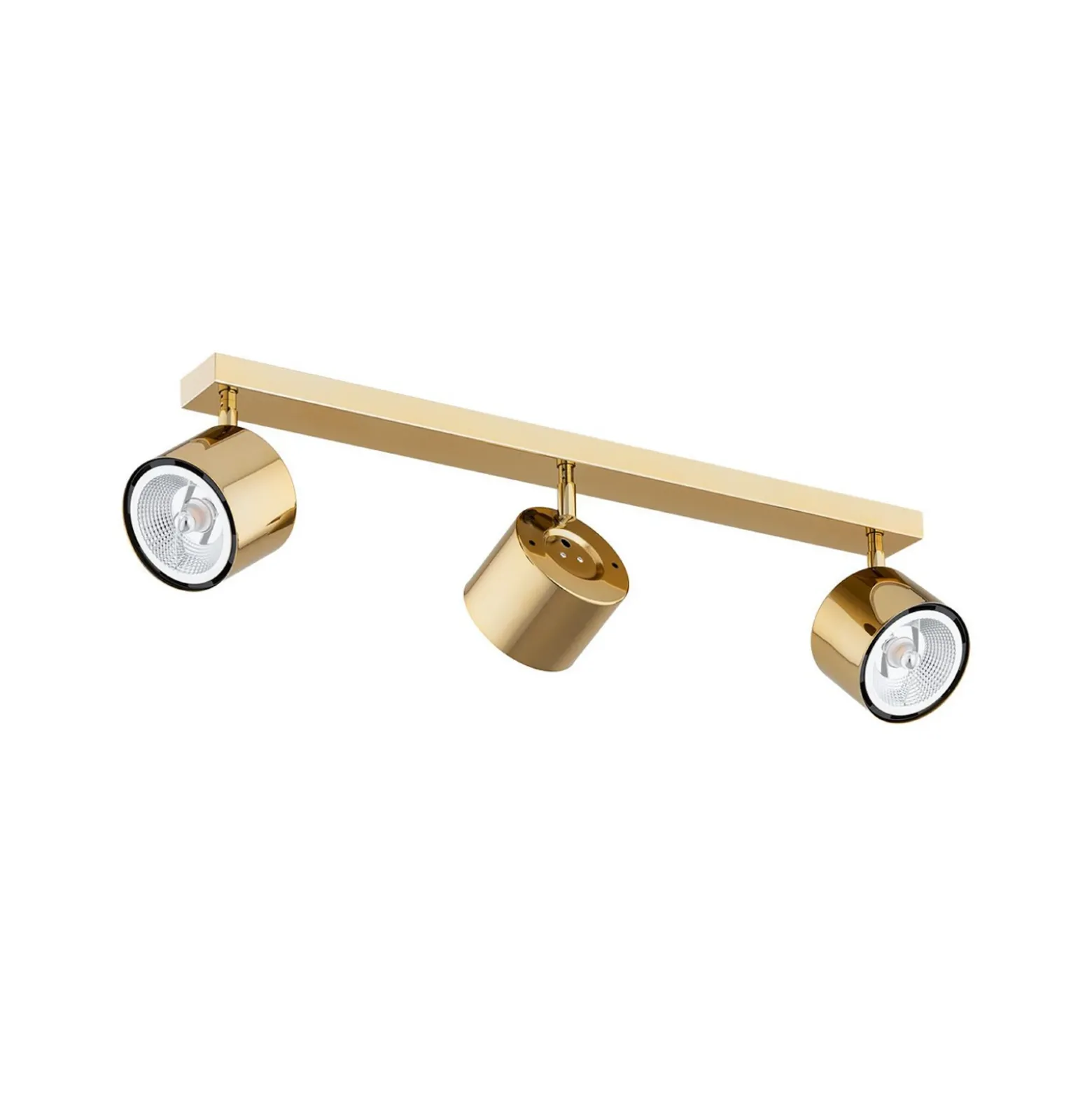 Downlight Chloe orientable, 3 luces, acero color latón