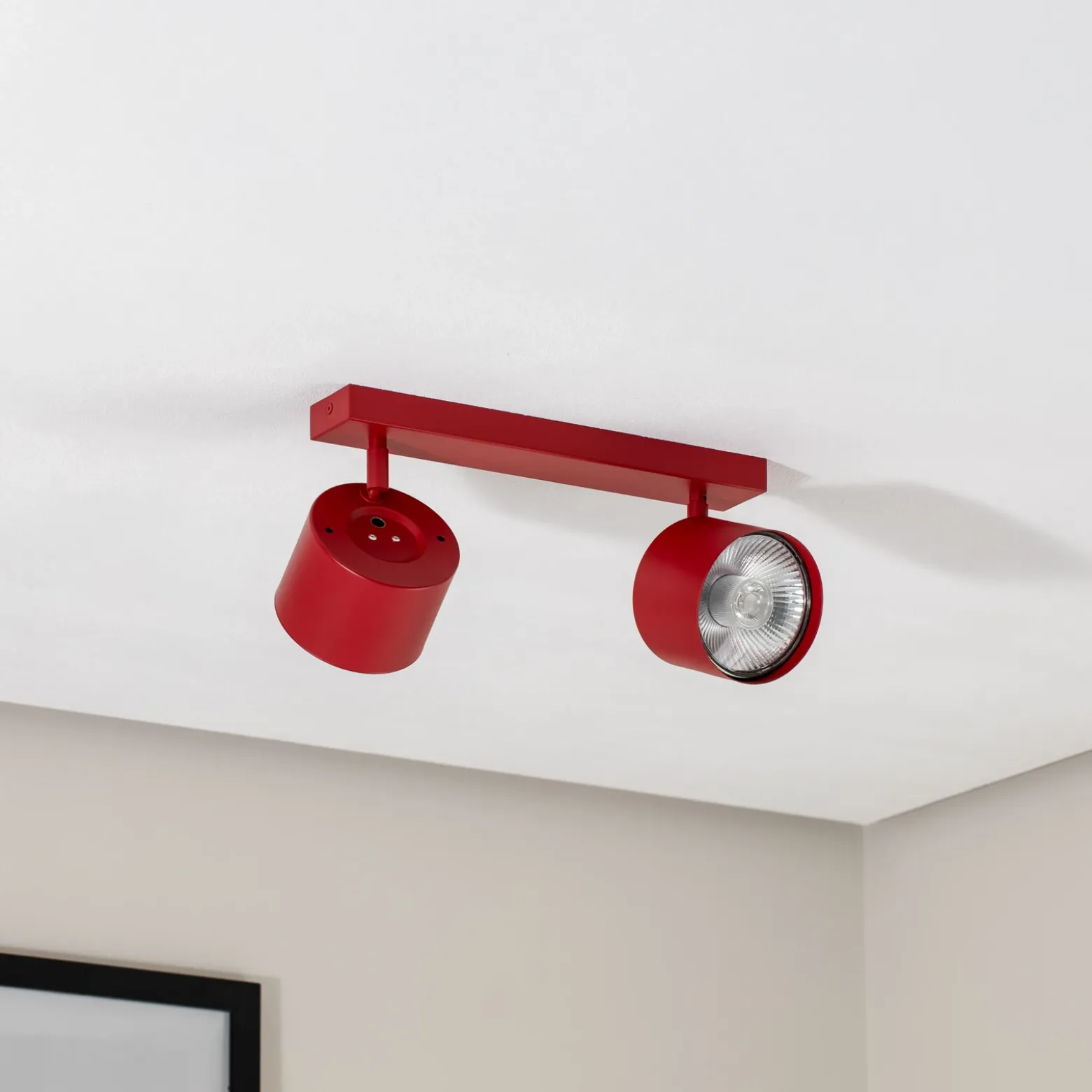 Downlight Chloe orientable 2 luces, rojo