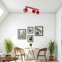 Downlight Chloe orientable 3 luces, rojo