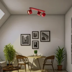 Downlight Chloe orientable 3 luces, rojo