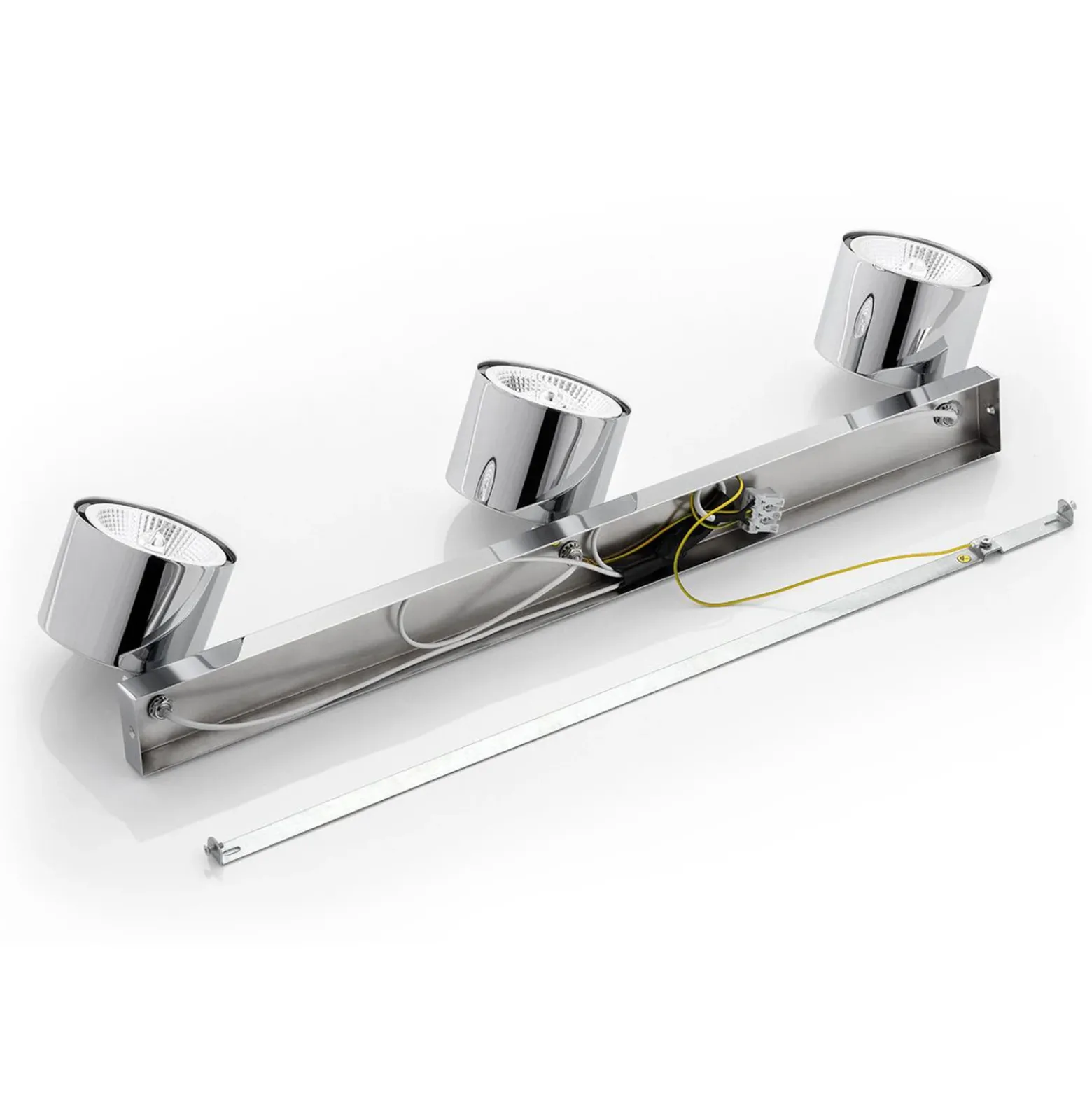 Downlight Chloe, orientable, 3 luces, acero cromado