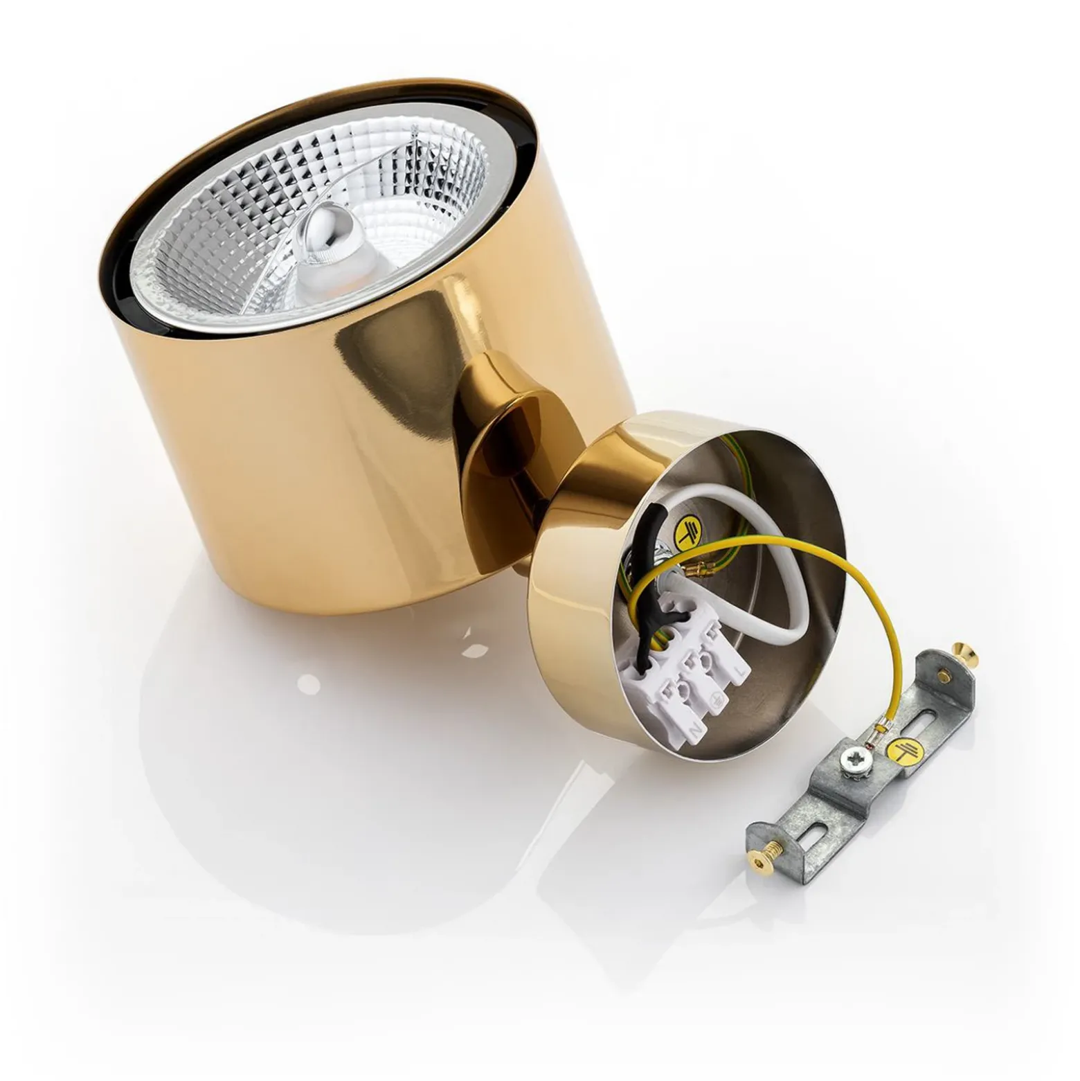 Downlight Chloe, orientable, 1 luz, acero color latón