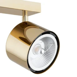 Downlight Chloe orientable, 2 luces, acero color latón