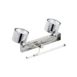 Downlight Chloe, orientable, 2 luces, acero cromado