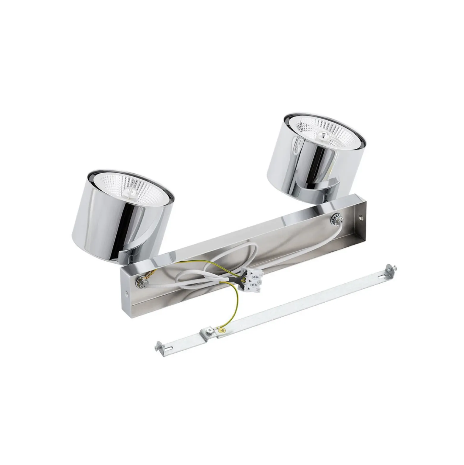 Downlight Chloe, orientable, 2 luces, acero cromado