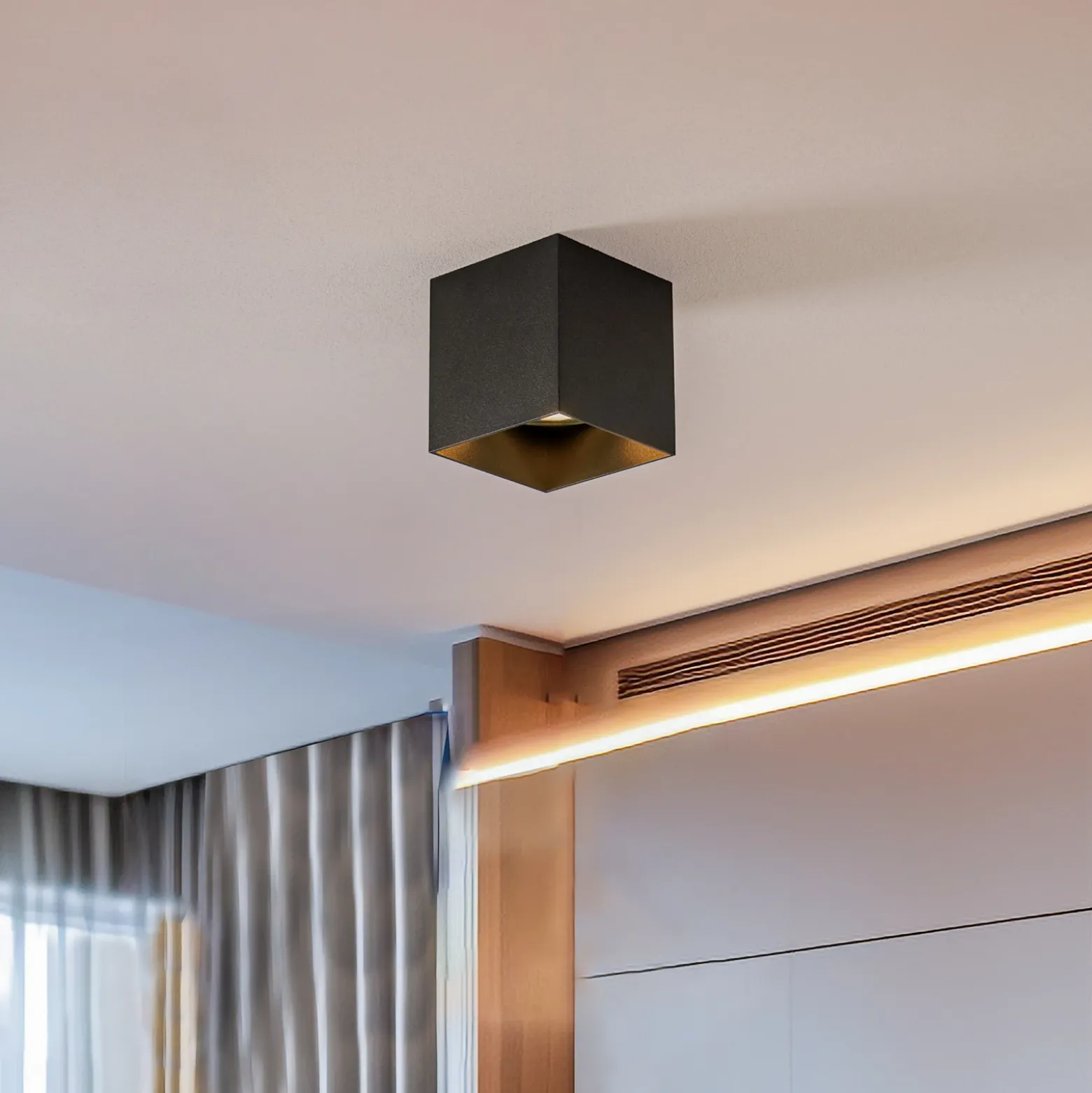 Downlight Cobble en forma angular, negro