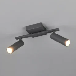 Downlight Dara, longitud 28 cm, antracita, metal, 2 luces.